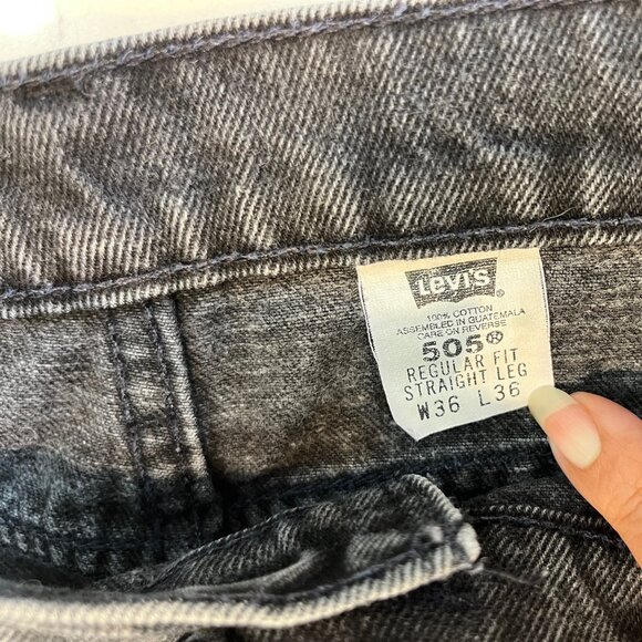 RARE VINTAGE LEVI'S DENIN JEAN 1996 505 REGULAR FIT STRAIGHT LEG W36 L36 - Picture 5 of 16